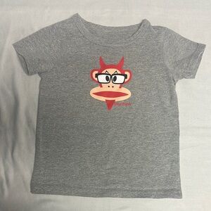 Paul Frank - Red and Gray Short Sleeve T-Shirt with Silkscreen Graphic